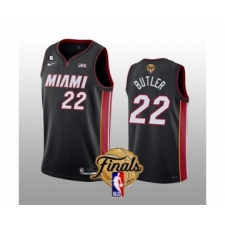 Men's Miami Heat #22 Jimmy Butler Black 2023 Finals Icon Edition With NO.6 Stitched Basketball Jersey
