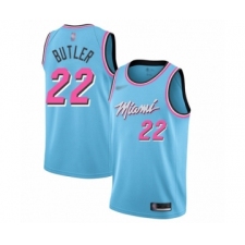 Men's Miami Heat #22 Jimmy Butler Swingman Blue Basketball Jersey - 2019 20 City Edition