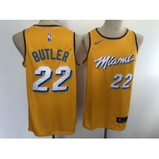 Men's Nike Miami Heat #22 Jimmy Butler Yellow City Swingman Basketball Jersey
