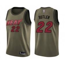 Youth Miami Heat #22 Jimmy Butler Swingman Green Salute to Service Basketball Jersey