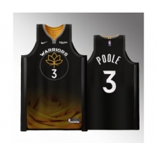 Men's Golden State Warriors #3 Jordan Poole Black 2022-23 City edition Stitched Basketball Jersey