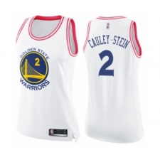 Women's Golden State Warriors #2 Willie Cauley-Stein Swingman White Pink Fashion Basketball Jersey
