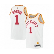 Men's Indiana Pacers #1 T.J. Warren Authentic White Hardwood Classics Basketball Jersey