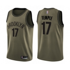 Men's Brooklyn Nets #17 Garrett Temple Swingman Green Salute to Service Basketball Jersey