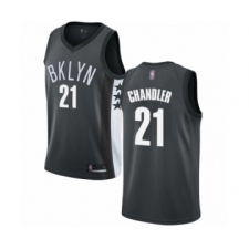 Men's Brooklyn Nets #21 Wilson Chandler Authentic Gray Basketball Jersey Statement Edition