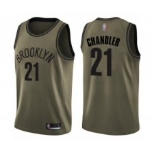 Men's Brooklyn Nets #21 Wilson Chandler Swingman Green Salute to Service Basketball Jersey