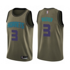 Men's Charlotte Hornets #3 Terry Rozier Swingman Green Salute to Service Basketball Jersey