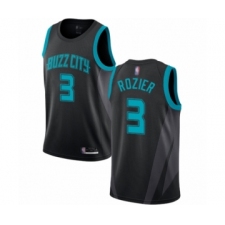 Men's Jordan Charlotte Hornets #3 Terry Rozier Authentic Black Basketball Jersey - 2018 19 City Edition