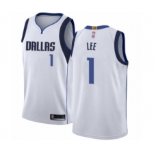 Men's Dallas Mavericks #1 Courtney Lee Authentic White Basketball Jersey - Association Edition