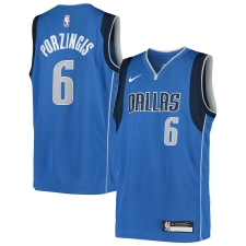 Youth Dallas Mavericks #6 Kristaps Porzingis Nike Blue 2020-21 Swingman Jersey