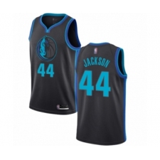 Men's Dallas Mavericks #44 Justin Jackson Authentic Charcoal Basketball Jersey - City Edition
