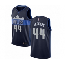 Men's Dallas Mavericks #44 Justin Jackson Authentic Navy Blue Basketball Jersey Statement Edition