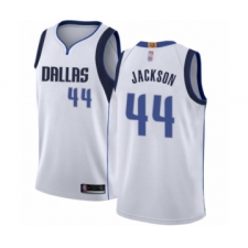 Men's Dallas Mavericks #44 Justin Jackson Authentic White Basketball Jersey - Association Edition