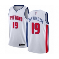 Men's Detroit Pistons #19 Sviatoslav Mykhailiuk Authentic White Basketball Jersey - Association Edition