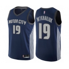 Youth Detroit Pistons #19 Sviatoslav Mykhailiuk Swingman Navy Blue Basketball Jersey - City Edition
