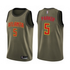 Men's Atlanta Hawks #5 Jabari Parker Swingman Green Salute to Service Basketball Jersey