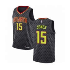 Men's Atlanta Hawks #15 Damian Jones Authentic Black Basketball Jersey - Icon Edition