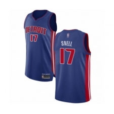 Men's Detroit Pistons #17 Tony Snell Authentic Royal Blue Basketball Jersey - Icon Edition