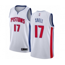 Men's Detroit Pistons #17 Tony Snell Authentic White Basketball Jersey - Association Edition