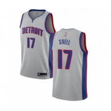 Women's Detroit Pistons #17 Tony Snell Authentic Silver Basketball Jersey Statement Edition