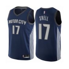 Women's Detroit Pistons #17 Tony Snell Swingman Navy Blue Basketball Jersey - City Edition