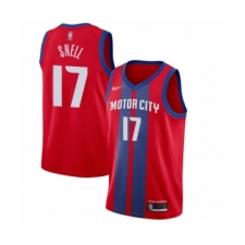 Youth Detroit Pistons #17 Tony Snell Swingman Red Basketball Jersey - 2019 20 City Edition