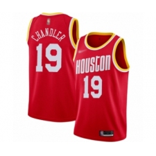 Men's Houston Rockets #19 Tyson Chandler Authentic Red Hardwood Classics Finished Basketball Jersey
