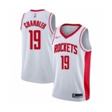 Men's Houston Rockets #19 Tyson Chandler Authentic White Finished Basketball Jersey - Association Edition