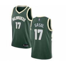 Youth Milwaukee Bucks #17 Pau Gasol Swingman Green Basketball Jersey - Icon Edition