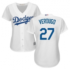 Women's Los Angeles Dodgers #27 Alex Verdugo White Home Stitched Baseball Jersey