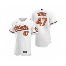Men's Baltimore Orioles #47 John Means Nike White Authentic 2020 Home Jersey