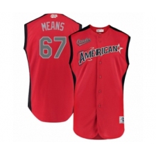 Men's Baltimore Orioles #67 John Means Authentic Red American League 2019 Baseball All-Star Jersey