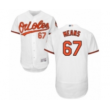 Men's Baltimore Orioles #67 John Means White Home Flex Base Authentic Collection Baseball Jersey