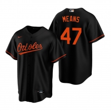 Men's Nike Baltimore Orioles #47 John Means Black Alternate Stitched Baseball Jersey