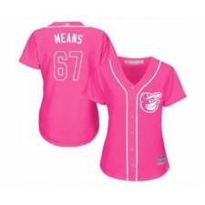 Women's Baltimore Orioles #67 John Means Authentic Pink Fashion Cool Base Baseball Jersey