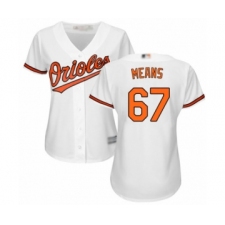 Women's Baltimore Orioles #67 John Means Authentic White Home Cool Base Baseball Jersey