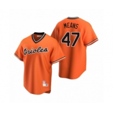 Youth Baltimore Orioles #47 John Means Nike Orange Cooperstown Collection Alternate Jersey