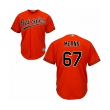 Youth Baltimore Orioles #67 John Means Authentic Orange Alternate Cool Base Baseball Jersey