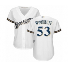 Women's Milwaukee Brewers #53 Brandon Woodruff Authentic White Alternate Cool Base Baseball Jersey