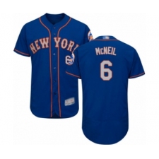 Men's New York Mets #6 Jeff McNeil Royal Gray Alternate Flex Base Authentic Collection Baseball Jersey