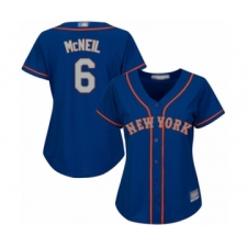 Women's New York Mets #6 Jeff McNeil Authentic Royal Blue Alternate Road Cool Base Baseball Jersey