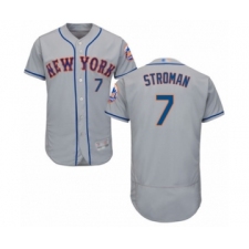 Men's New York Mets #7 Marcus Stroman Grey Road Flex Base Authentic Collection Baseball Jersey