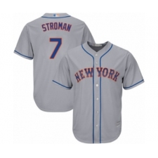 Men's New York Mets #7 Marcus Stroman Replica Grey Road Cool Base Baseball Jersey