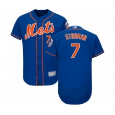 Men's New York Mets #7 Marcus Stroman Royal Blue Alternate Flex Base Authentic Collection Baseball Jersey