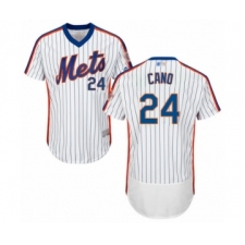 Men's New York Mets #24 Robinson Cano White Alternate Flex Base Authentic Collection Baseball Jersey