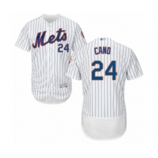 Men's New York Mets #24 Robinson Cano White Home Flex Base Authentic Collection Baseball Jersey