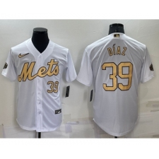 Men's New York Mets #39 Edwin Diaz Number White 2022 All Star Stitched Cool Base Nike Jersey