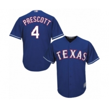 Youth Texas Rangers #4 Dak Prescott Authentic Royal Blue Alternate 2 Cool Base Baseball Jersey