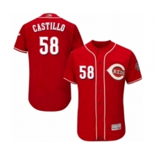 Men's Cincinnati Reds #58 Luis Castillo Red Alternate Flex Base Authentic Collection Baseball Jersey