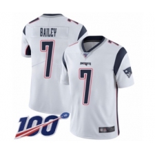 Men's New England Patriots #7 Jake Bailey White Vapor Untouchable Limited Player 100th Season Football Jersey